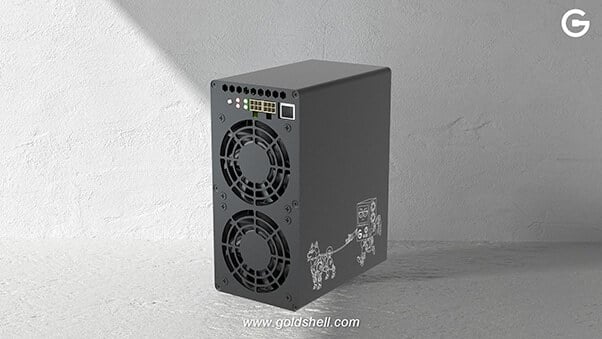 a black rectangular object with two fans
